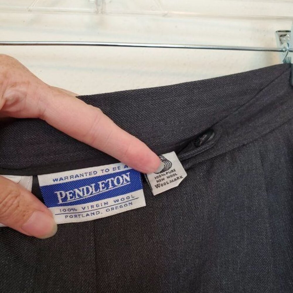 Pendleton gray wool pleat front pants lined - Picture 7 of 12